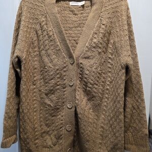 Faded Glory Brown Cable Knit Cardigan